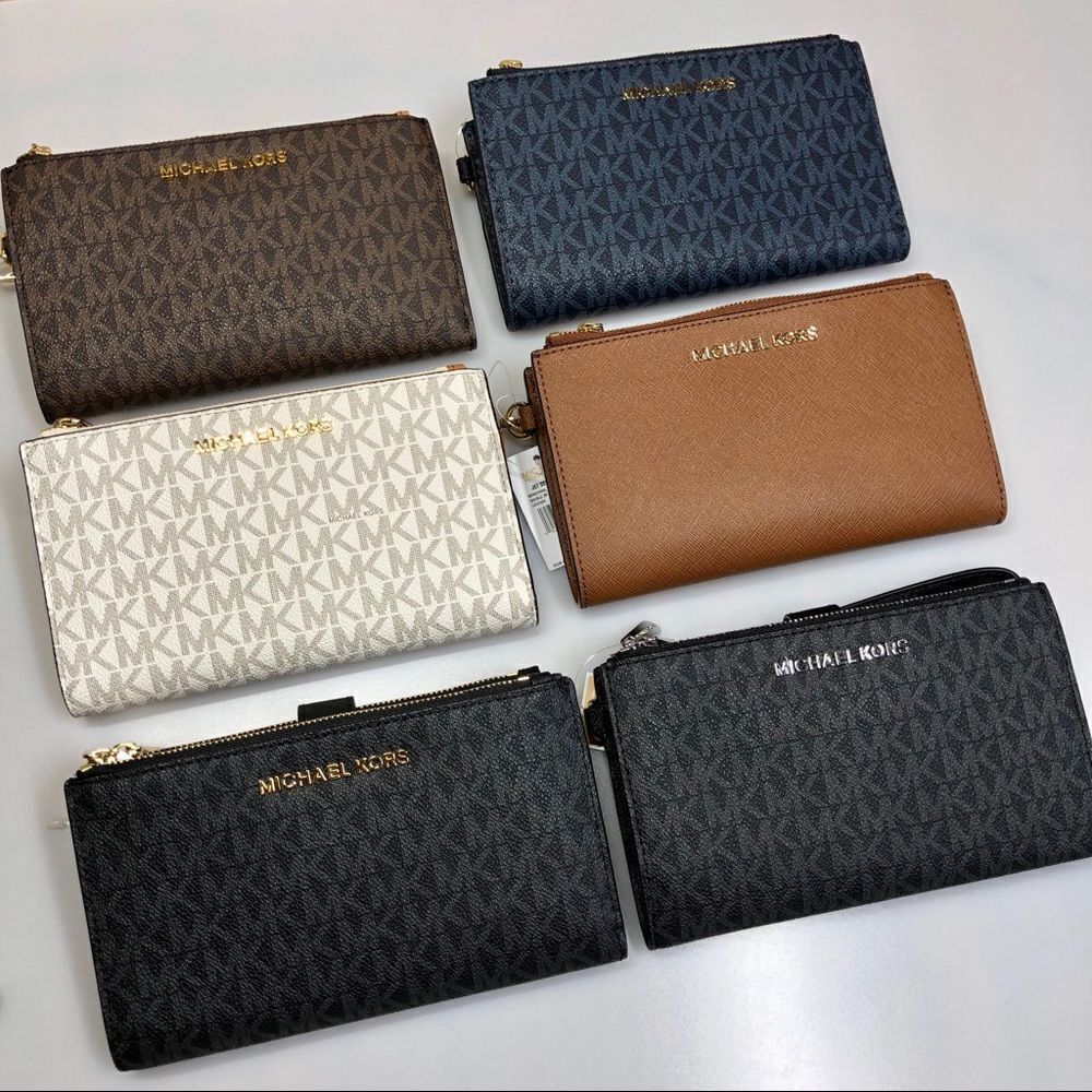 MICHAEL KORS DOUBLE ZIP Logo Signature Wallet - Picture 2 of 8